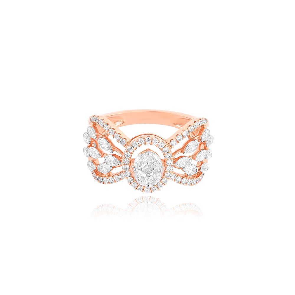 Leaf Radiance Diamond Cocktail Ring-Rings-ORG25K86