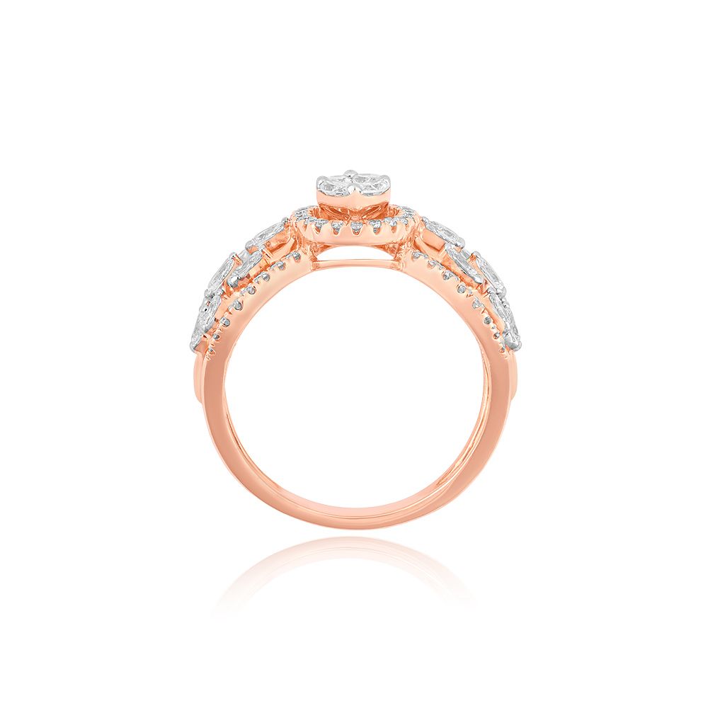 Leaf Radiance Diamond Cocktail Ring-Rings-ORG25K86