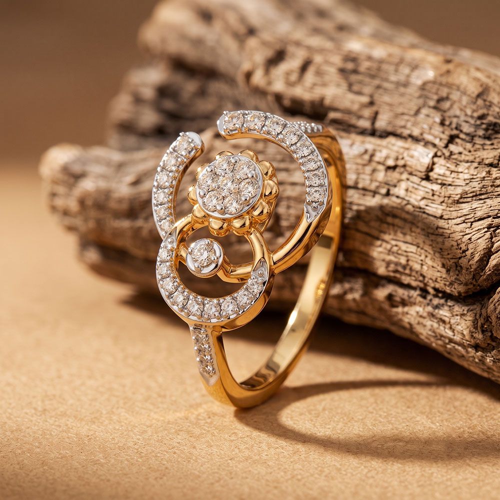 Charming Cosmos 14KT Diamond Ring-Rings-ORG26AE6