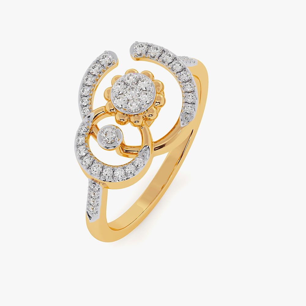 Charming Cosmos 14KT Diamond Ring-Rings-ORG26AE6