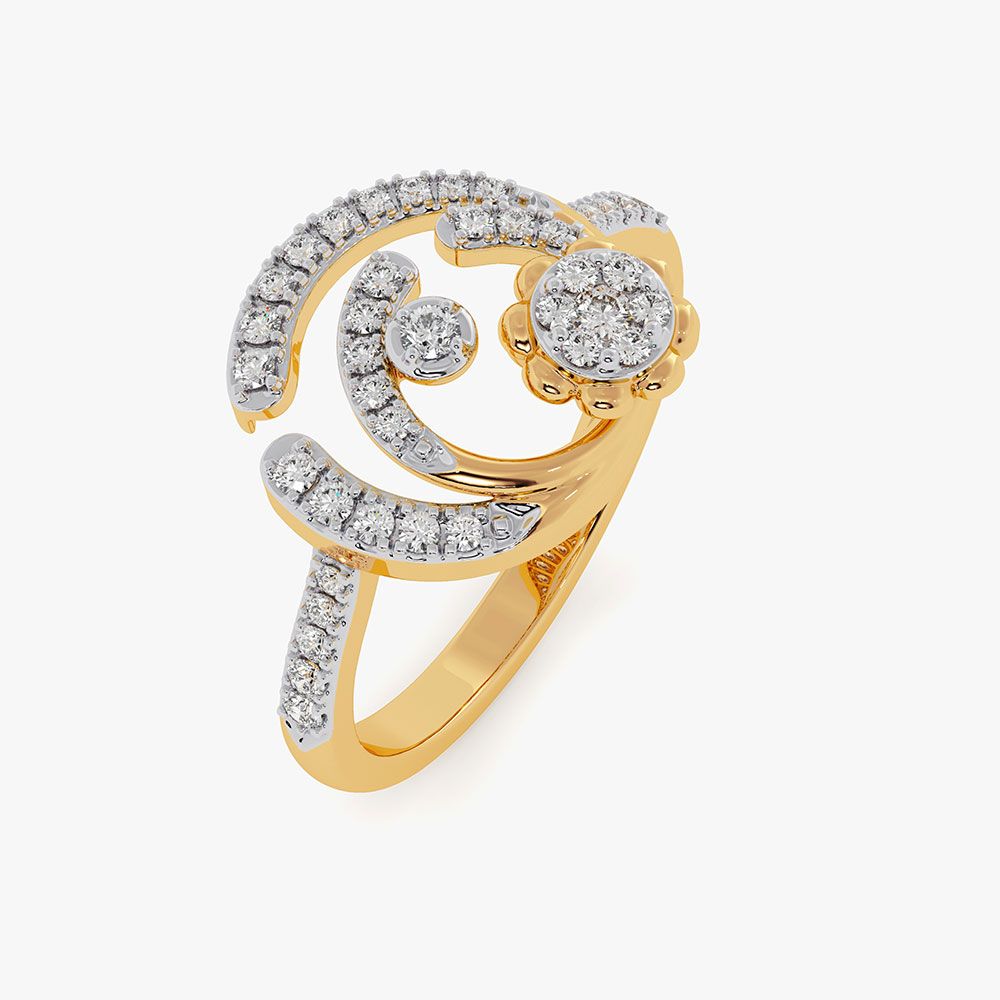 Blooming Cosmos 14KT Diamond Ring-Rings-ORG26AE8