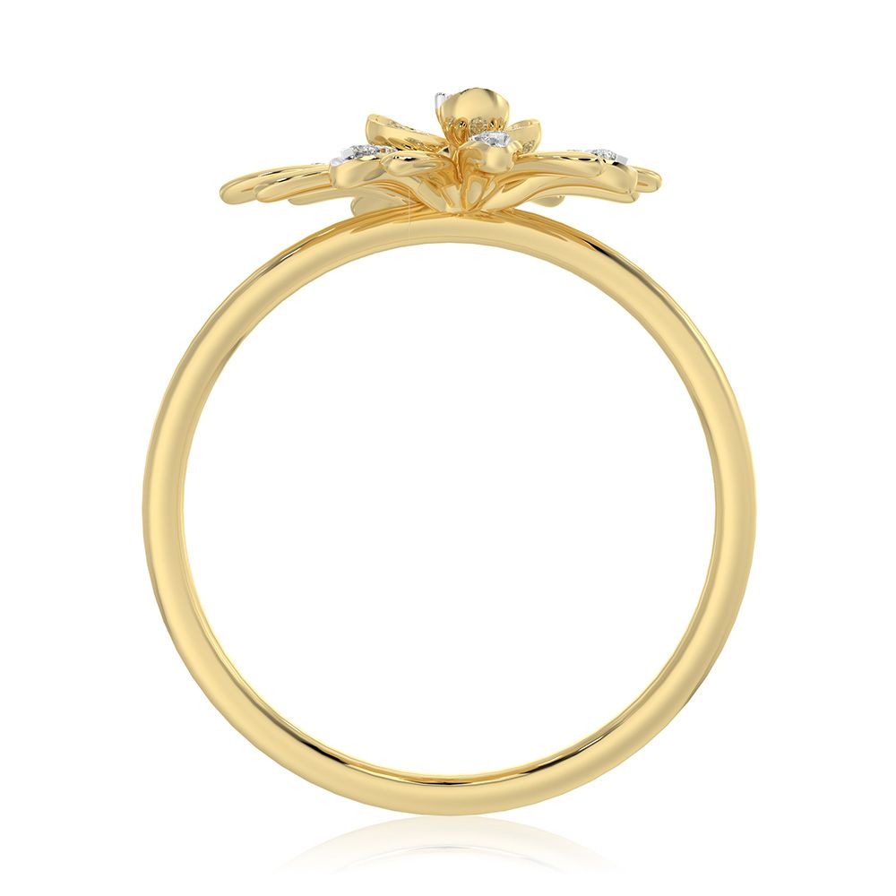 Bold Floral 9Kt Yellow Gold Ring-Rings-ORG26B27