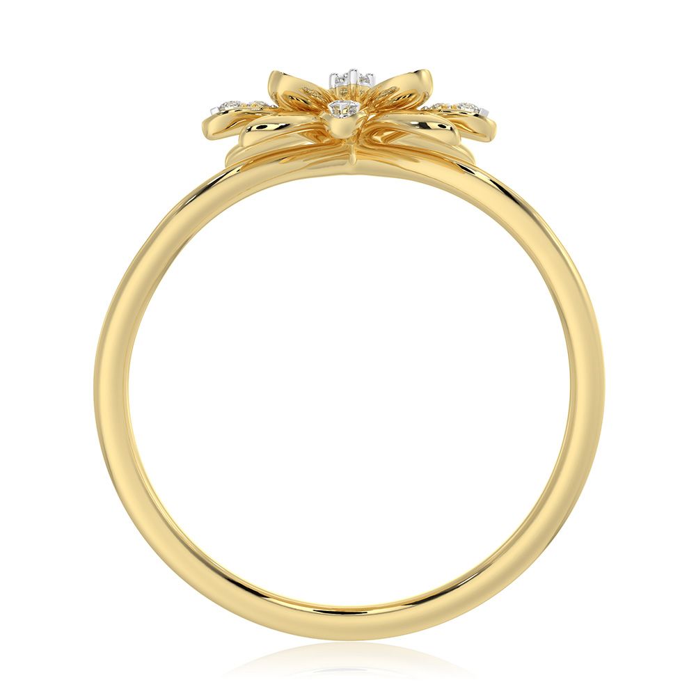 Versatile Floral 9Kt Yellow Gold Ring-Rings-ORG26B28