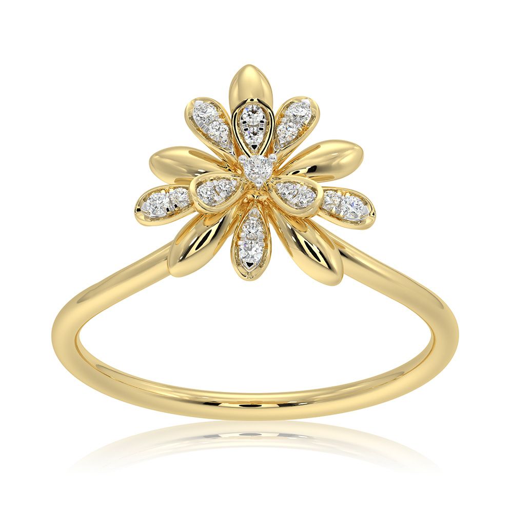 Versatile Floral 9Kt Yellow Gold Ring-Rings-ORG26B28