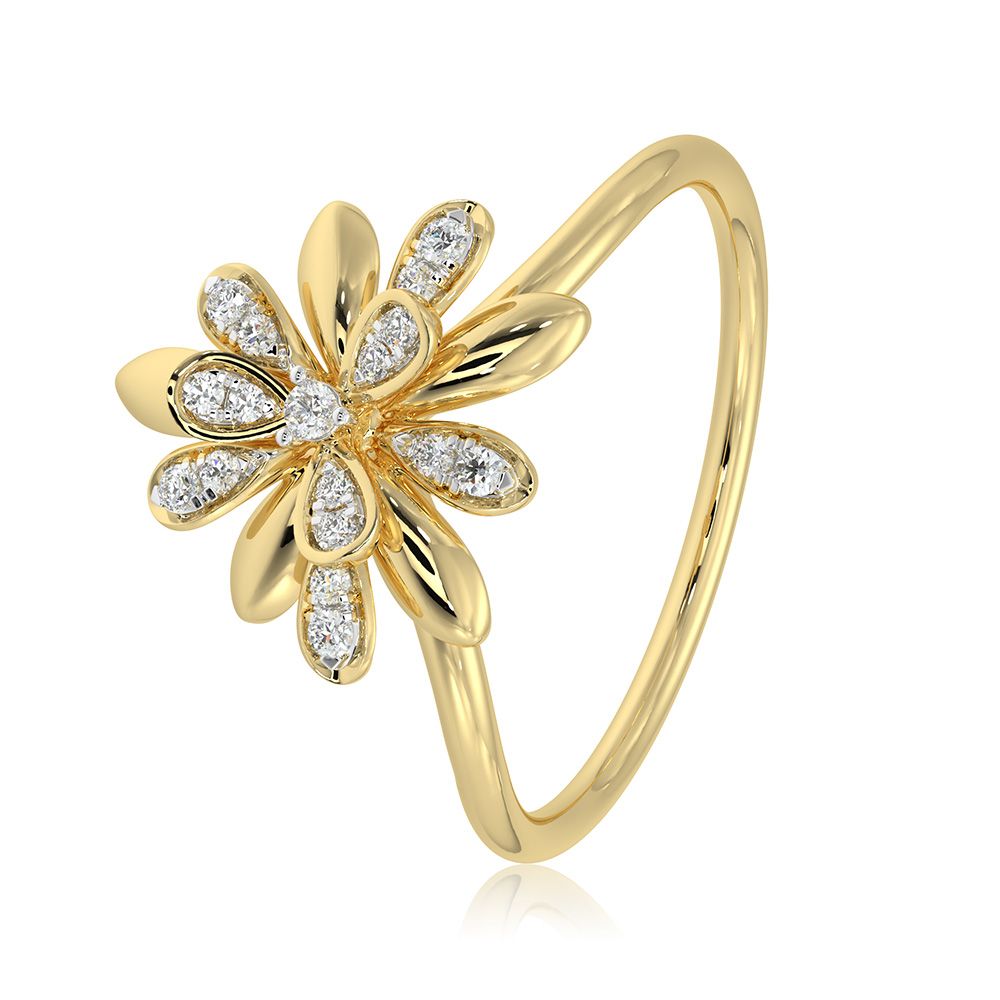 Versatile Floral 9Kt Yellow Gold Ring-Rings-ORG26B28