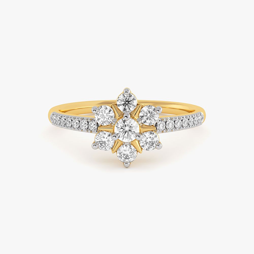 Celestial Charm Yellow Gold Diamond Ring-Rings-ORG26K42
