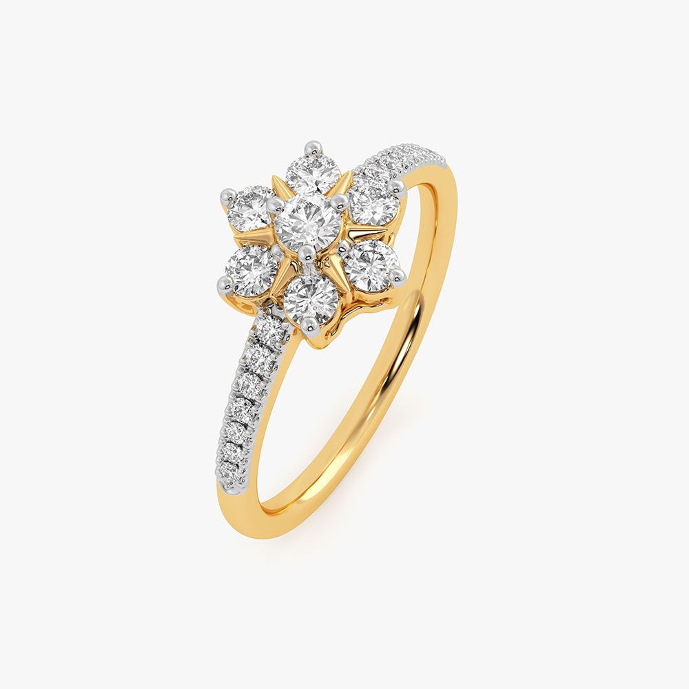 Celestial Charm Yellow Gold Diamond Ring-Rings-ORG26K42