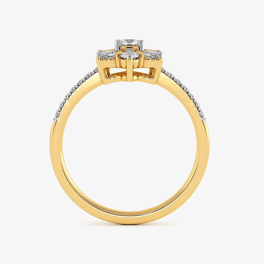 Celestial Charm Yellow Gold Diamond Ring-Rings-ORG26K42