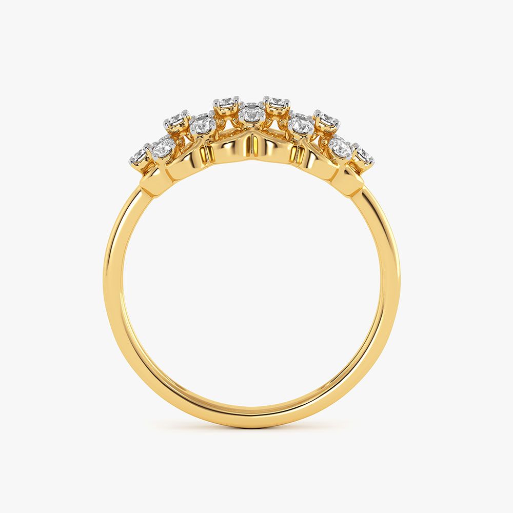 Checkered Yellow Gold Diamond Ring-Rings-ORG26K50