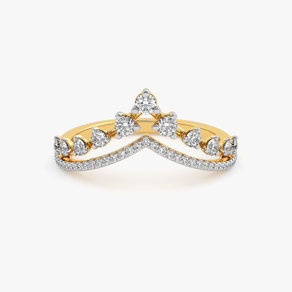 Minimal and Sleek Yellow Gold Diamond Ring-Rings-ORG26K58