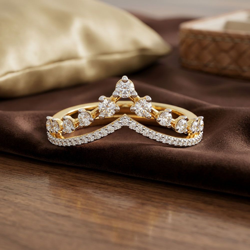 Minimal and Sleek Yellow Gold Diamond Ring-Rings-ORG26K58