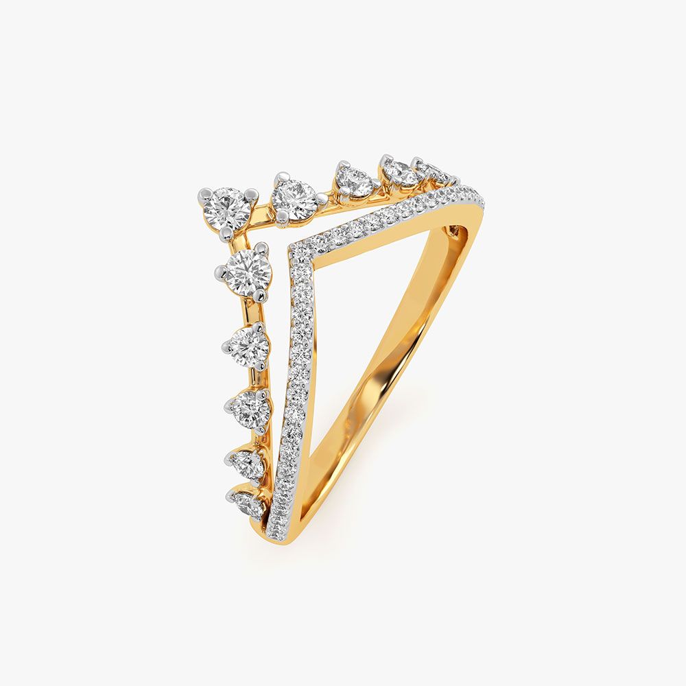 Minimal and Sleek Yellow Gold Diamond Ring-Rings-ORG26K58