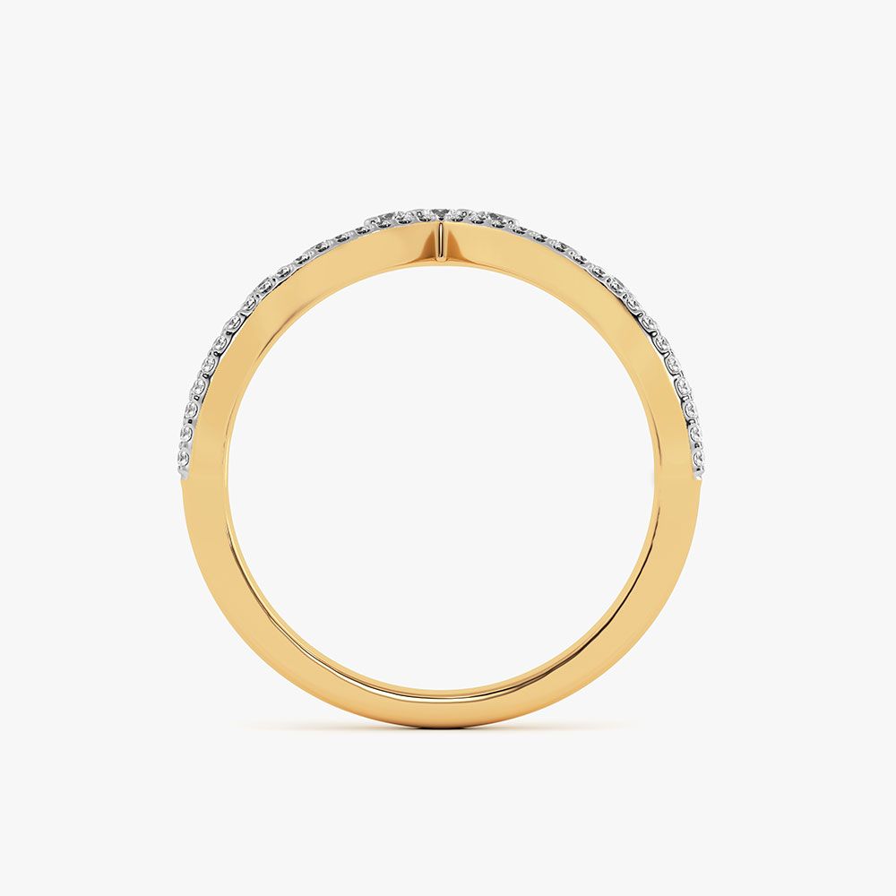 Minimal and Sleek Yellow Gold Diamond Ring-Rings-ORG26K58