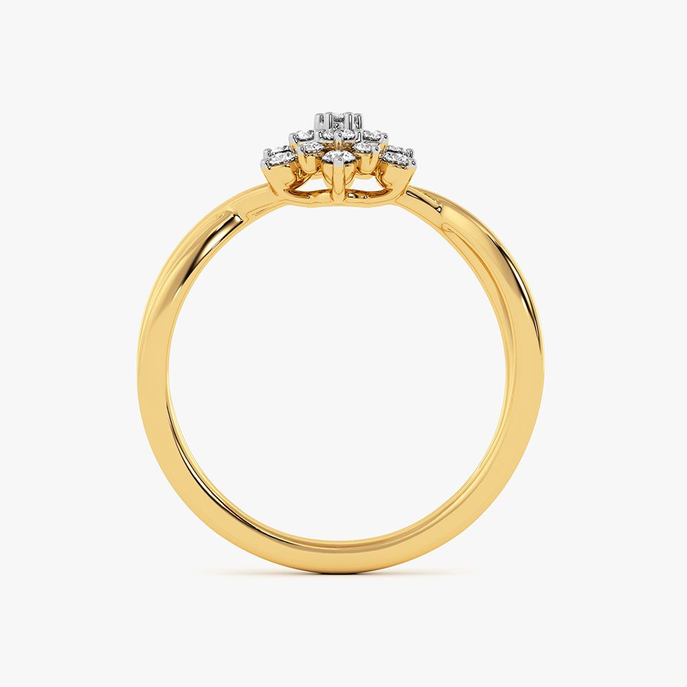 Bloomin Cluster Yellow Gold Diamond Ring-Rings-ORG26K59