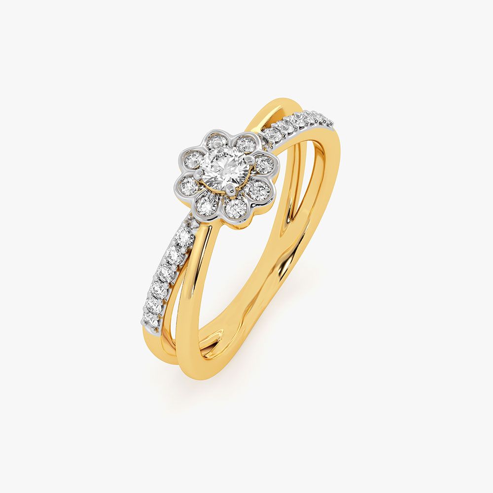 Perfect Elegance Yellow Gold Diamond Ring-Rings-ORG26K60