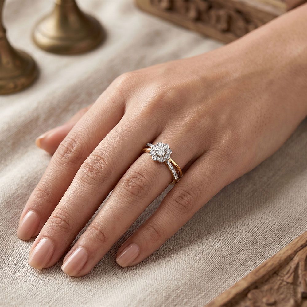 Perfect Elegance Yellow Gold Diamond Ring-Rings-ORG26K60