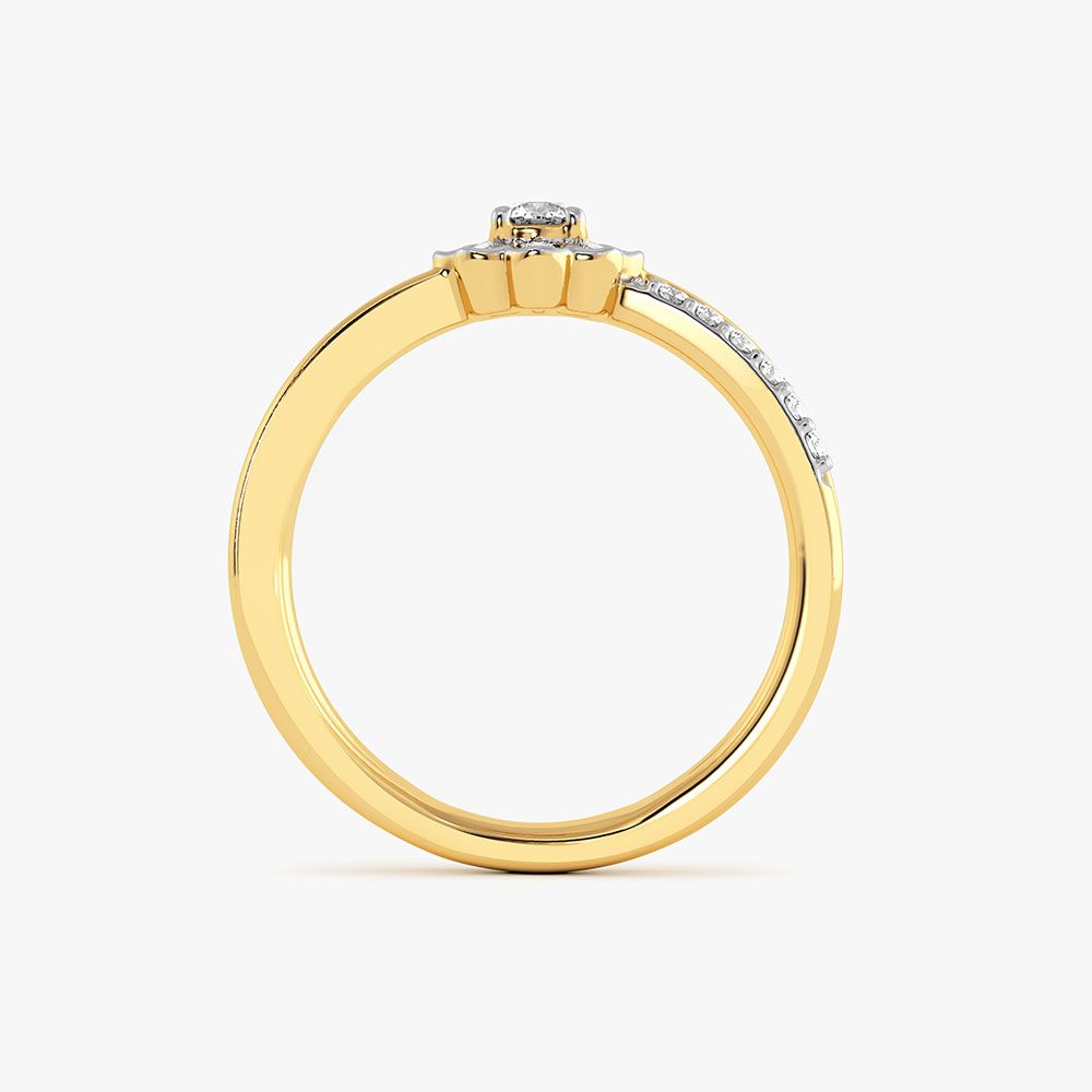 Perfect Elegance Yellow Gold Diamond Ring-Rings-ORG26K60