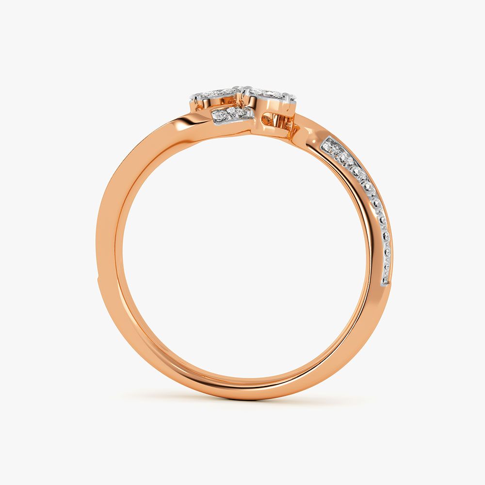 Refined Cluster Rose Gold Diamond Ring-Rings-ORG26K62