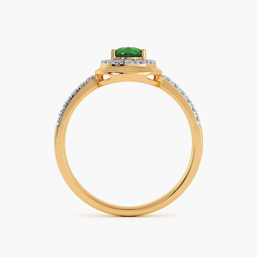 Striking Drop Rose Gold Diamond and Red Stone Ring-Rings-ORG26K68