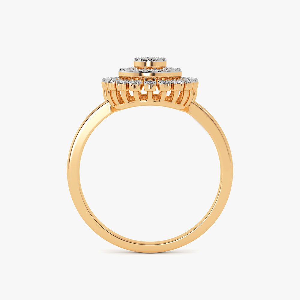 Radiant Bloom 14Kt Yellow Gold Diamond Ring-Rings-ORG26K71