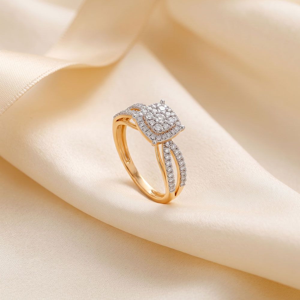 Striking 14Kt Yellow Gold Diamond Ring-Rings-ORG26K78