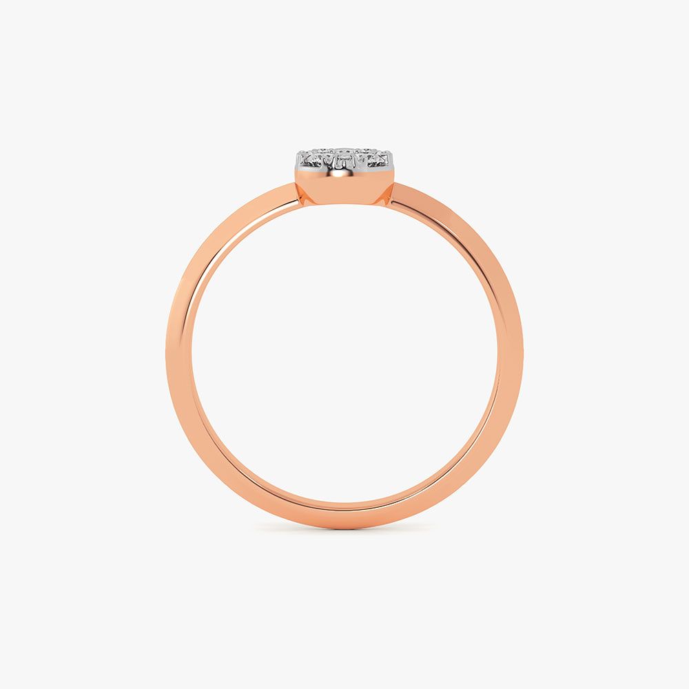Leaf Delight 14Kt Rose Gold Diamond Ring-Rings-ORG26L16