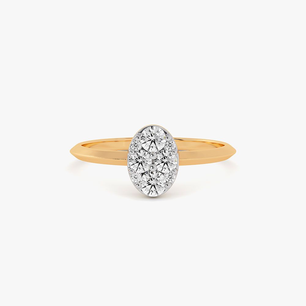 Floral Grace 14Kt Yellow Gold Diamond Ring-Rings-ORG26L17