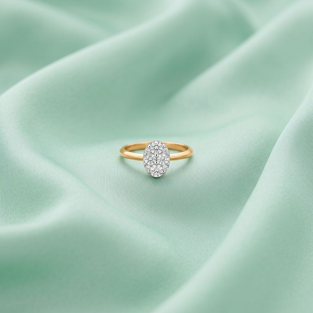 Floral Grace 14Kt Yellow Gold Diamond Ring-Rings-ORG26L17