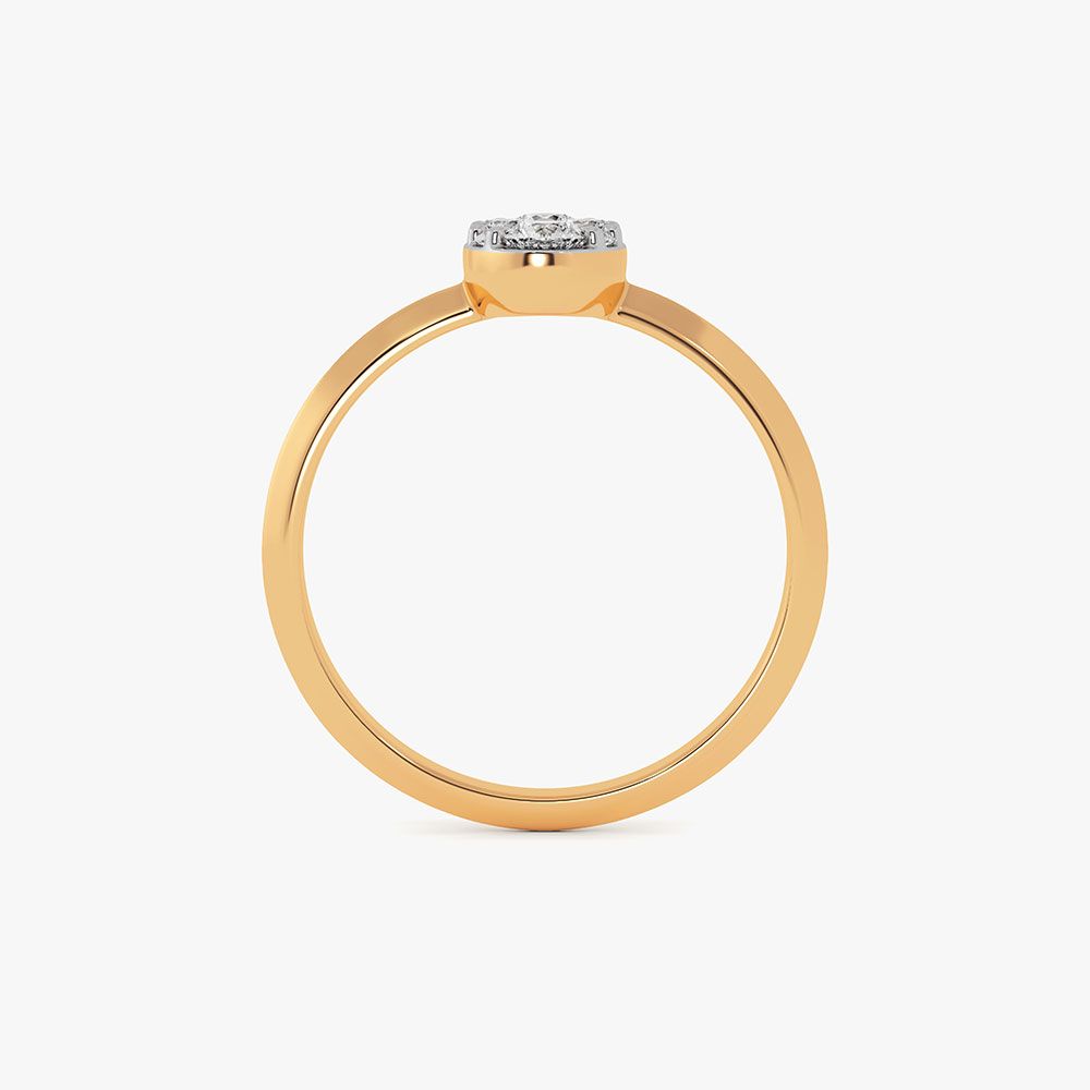 Floral Grace 14Kt Yellow Gold Diamond Ring-Rings-ORG26L17