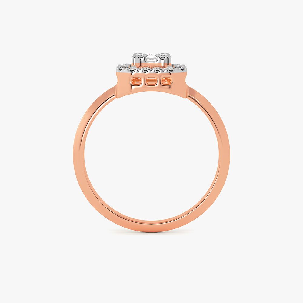 Intricate Floral 14Kt Rose Gold Diamond Ring-Rings-ORG26L18