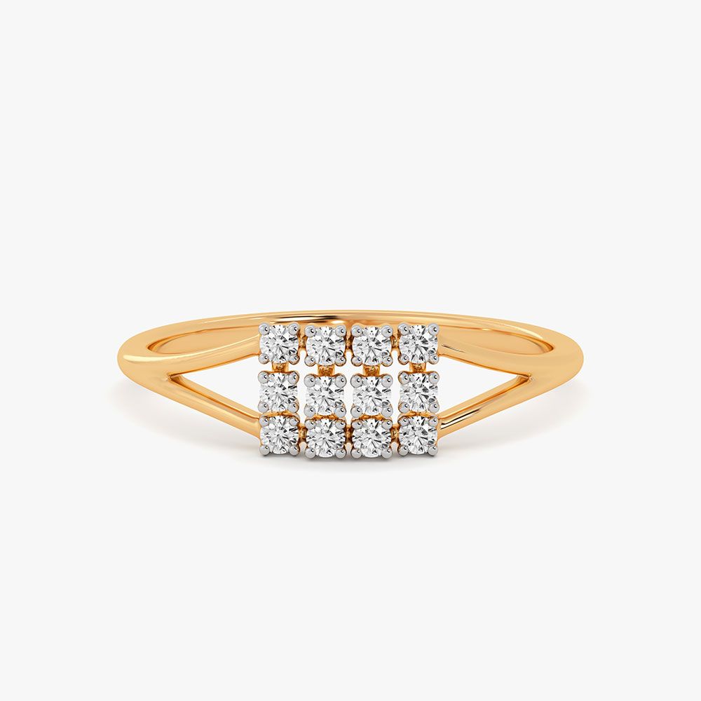 Modern Style 14Kt Yellow Gold Diamond Ring-Rings-ORG26L21