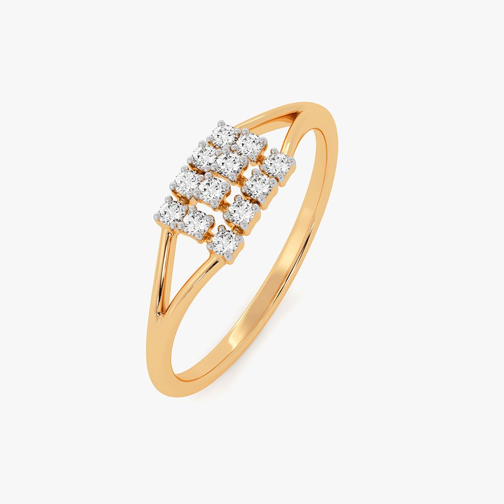 Modern Style 14Kt Yellow Gold Diamond Ring-Rings-ORG26L21