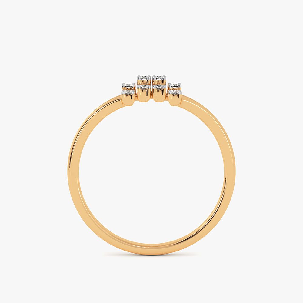 Modern Style 14Kt Yellow Gold Diamond Ring-Rings-ORG26L21