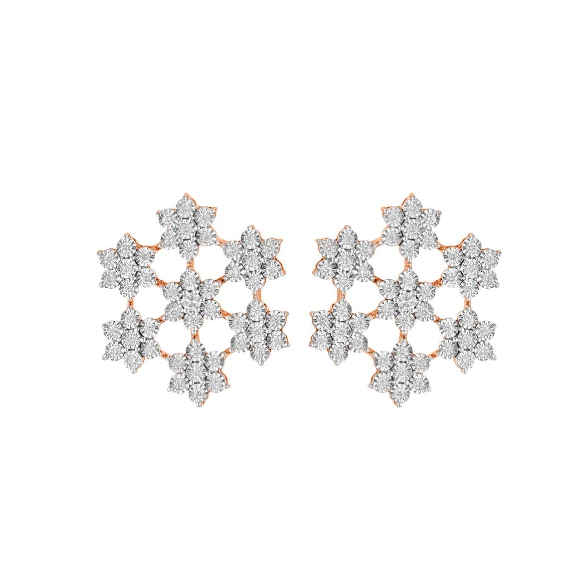 Floral Diamond Earrings-Earrings-OSE18001-D400R0B