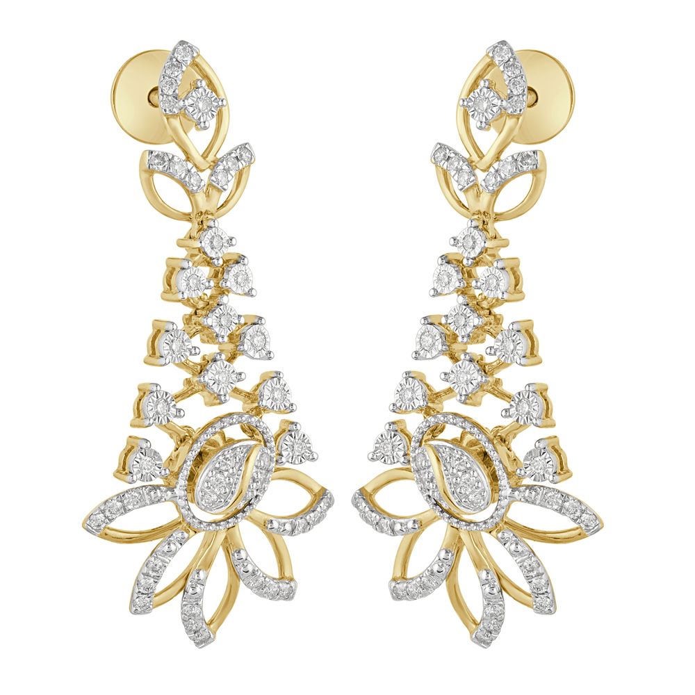 Leaf Design Diamond Jewellery Set-All Jewellery-ONS18062-D409X0B