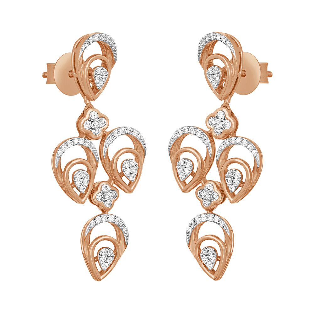 Contemporary Danglers in Yellow Gold-All Jewellery-OSE18103-D400R0B