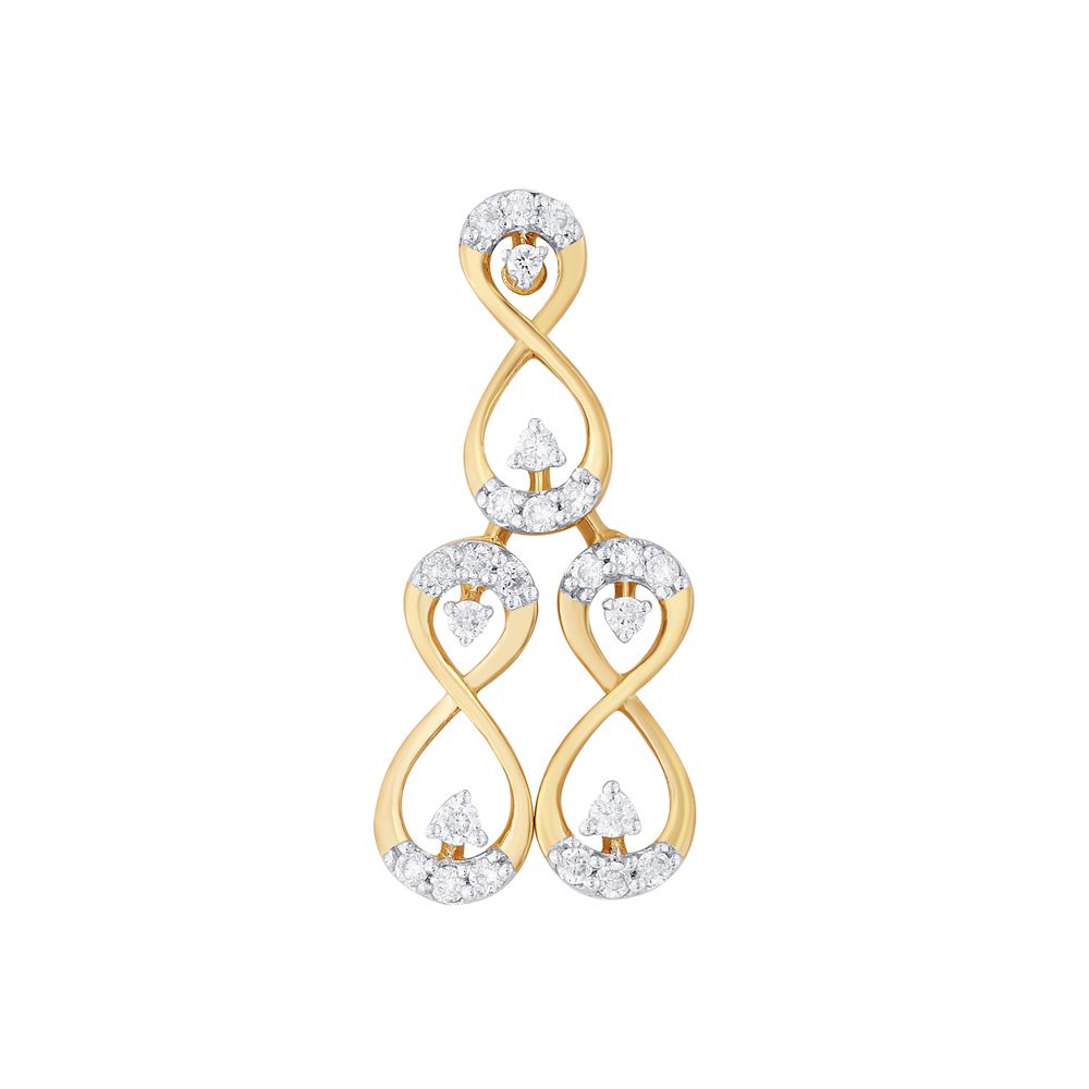 Curved Design Yellow Gold Necklace and Earrings Set-All Jewellery-ONS19039-D300R1B