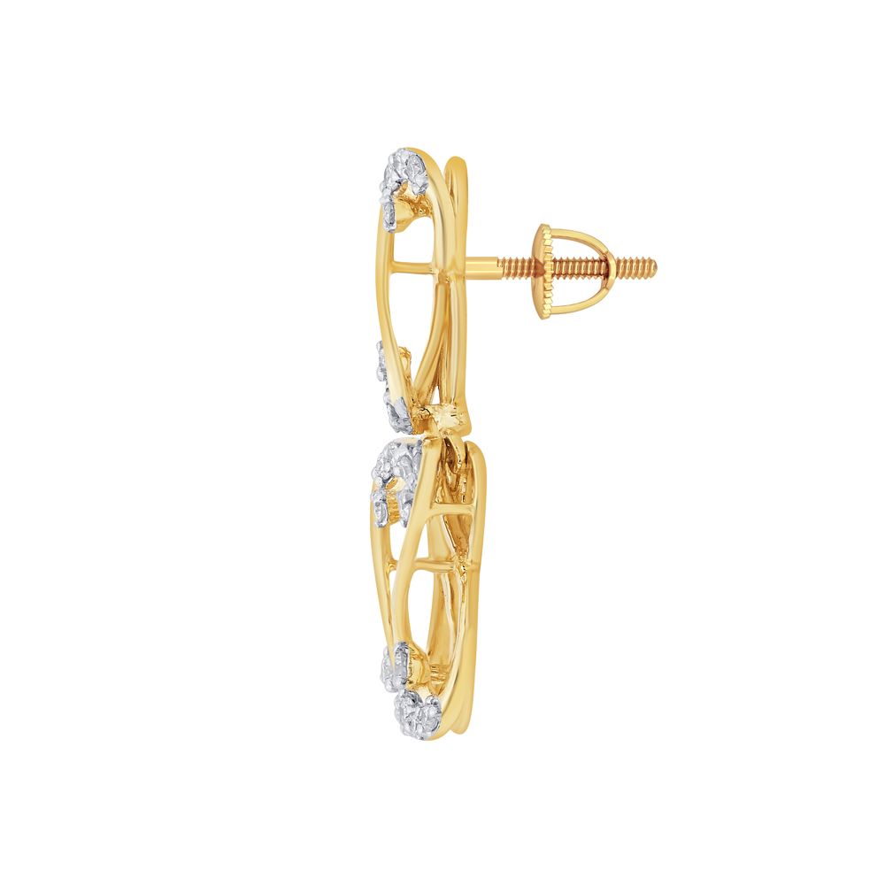 Curved Design Yellow Gold Necklace and Earrings Set-All Jewellery-ONS19039-D300R1B