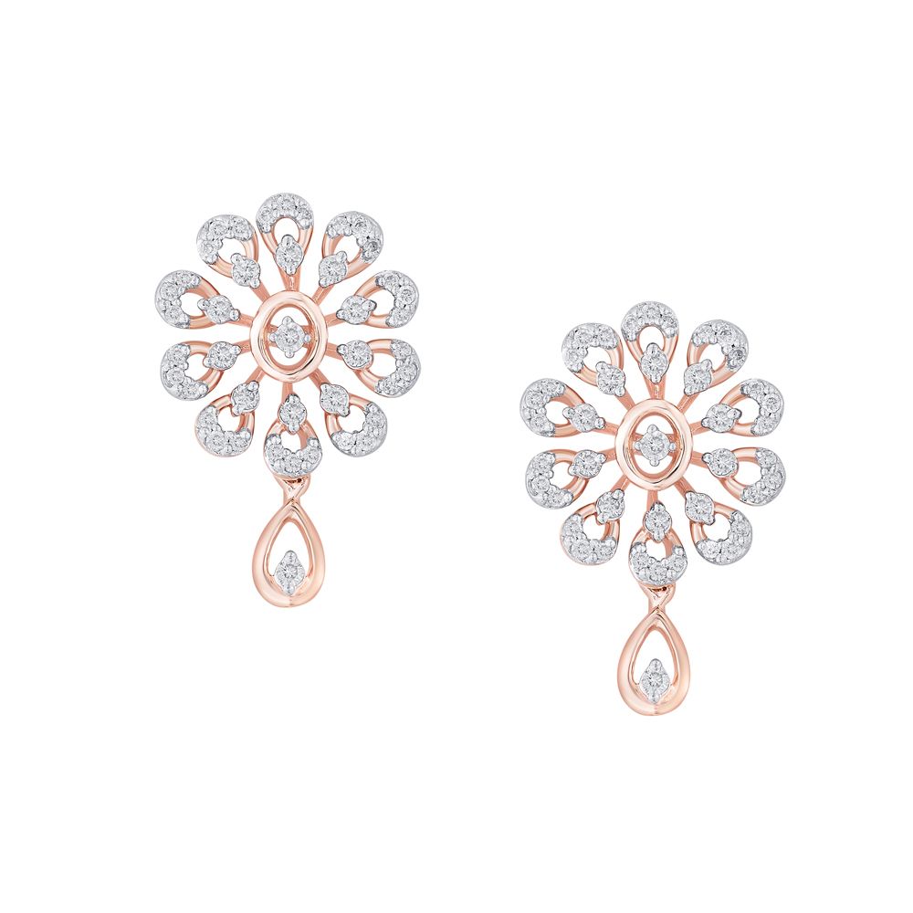 Brilliant Rose Gold Hanging Earrings-All Jewellery-OSE20001-D400X0C