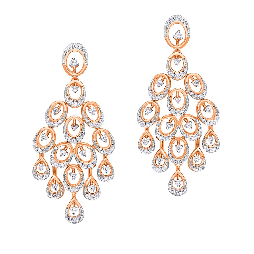 Peacock Design 14KT Rose Gold Jewellery Set-All Jewellery-ONS20006-D400X0C