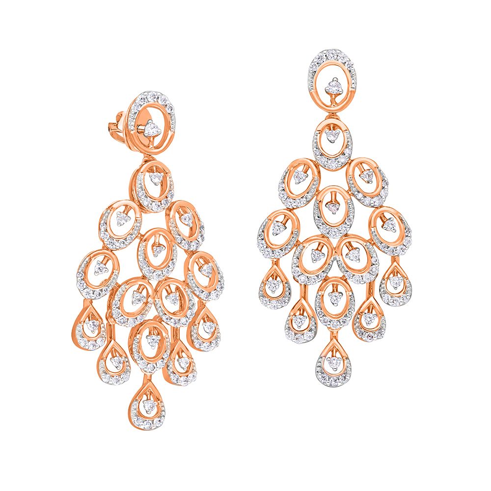 Peacock Design 14KT Rose Gold Jewellery Set-All Jewellery-ONS20006-D400X0C