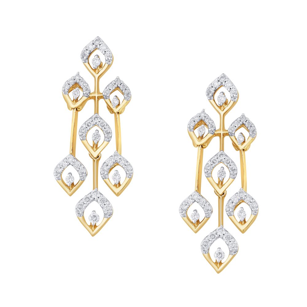 Graceful Yellow Gold Earrings-All Jewellery-OSE20009-D400R0C