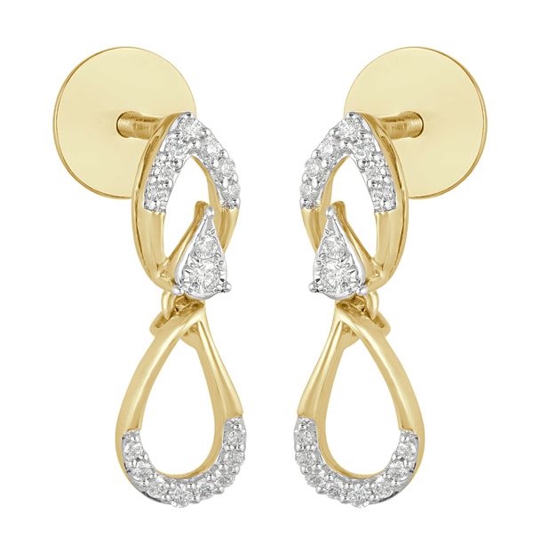 Subtle Rose Gold and Diamond Necklace in 14Kt-Earrings-OSE21023-D400X0C