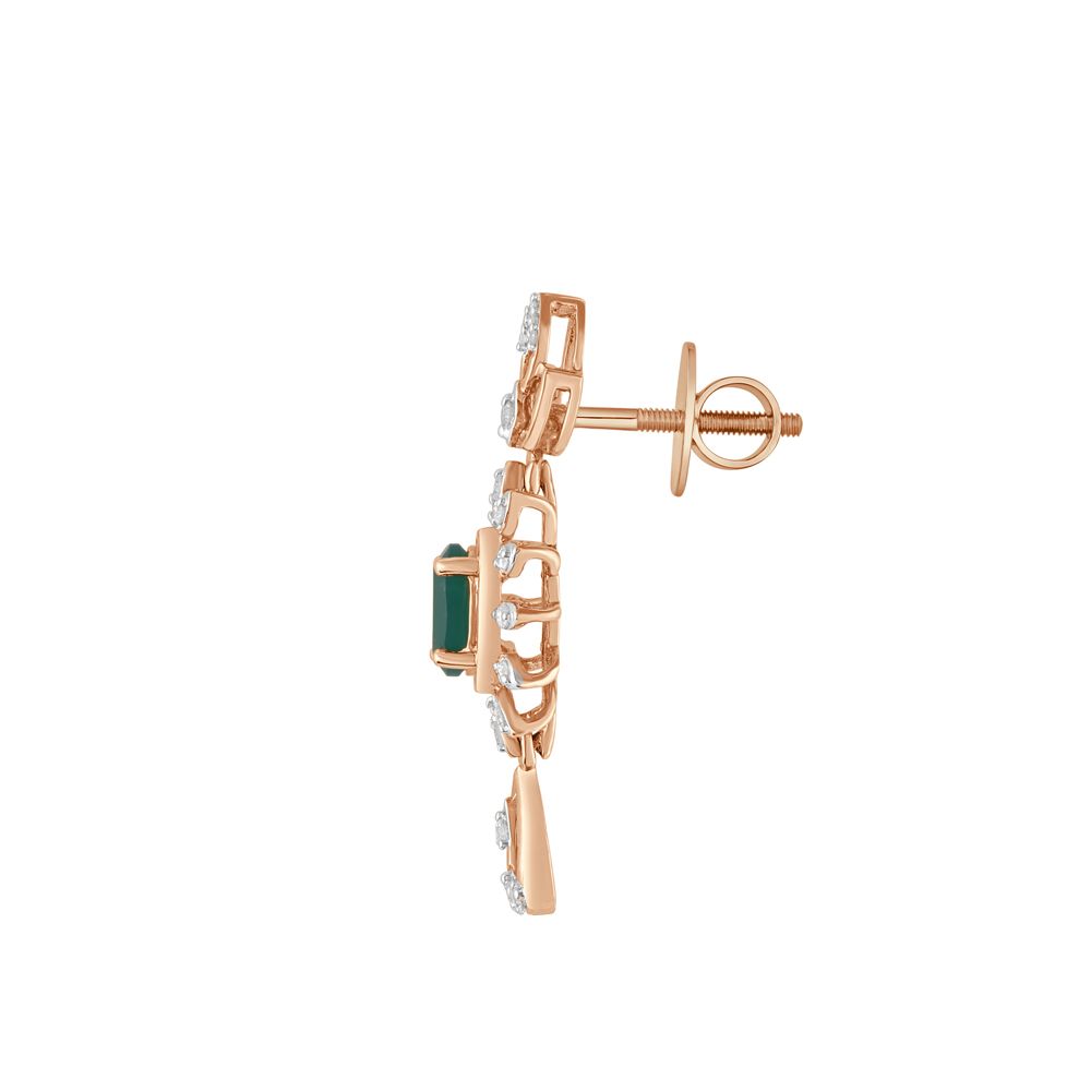 Fashionable Earrings and Necklace Set in Rose Gold-Diamond-ONS21027-D409X0C