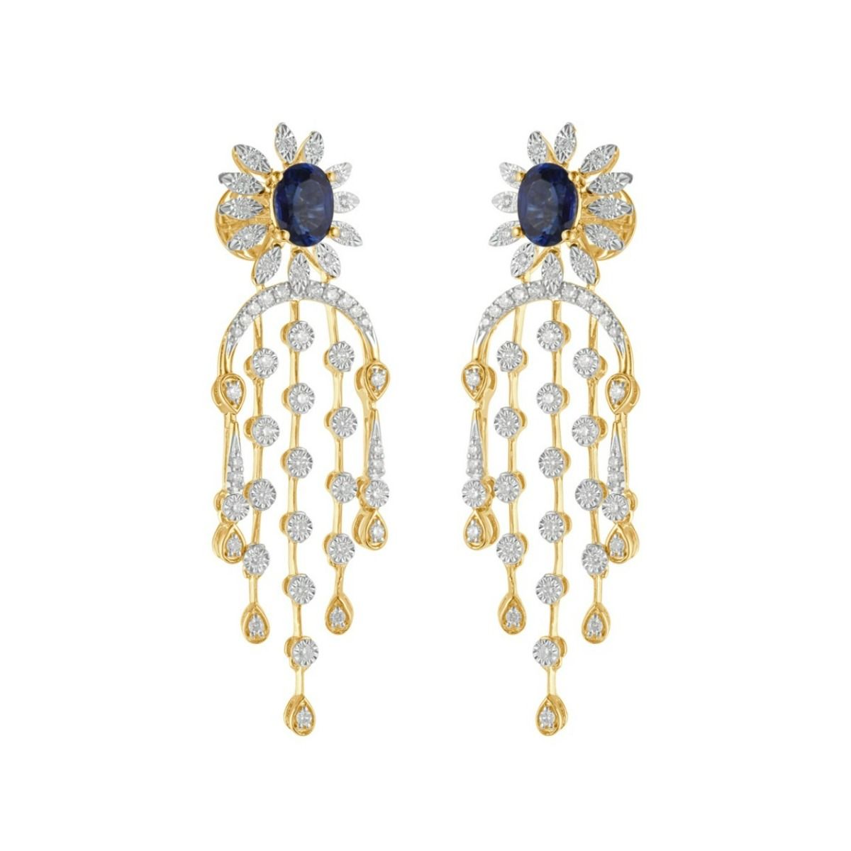 Unique Lustrous Necklace and Earring Set in Yellow Gold-Diamond-ONS21130-D409R0C