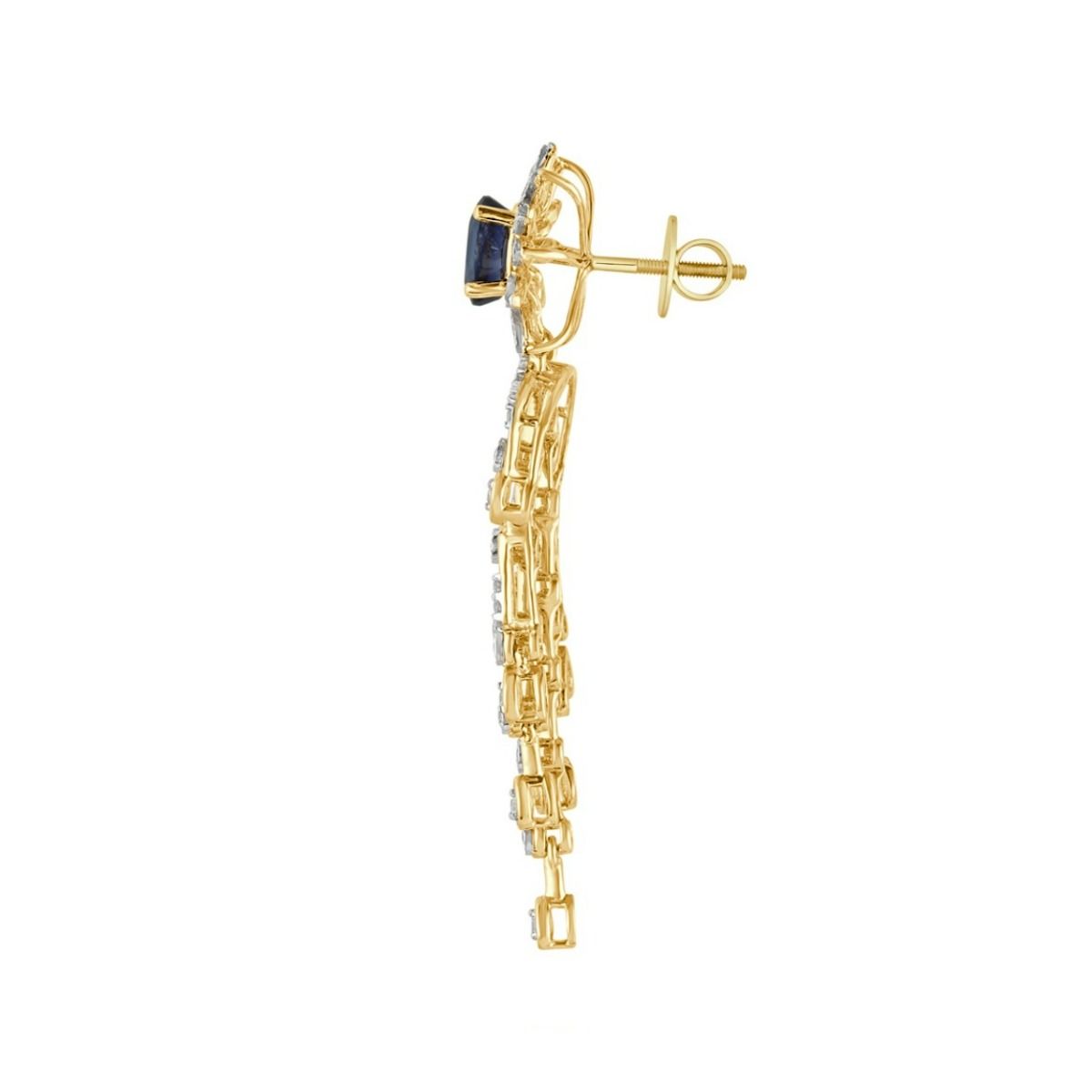 Unique Lustrous Necklace and Earring Set in Yellow Gold-Diamond-ONS21130-D409R0C