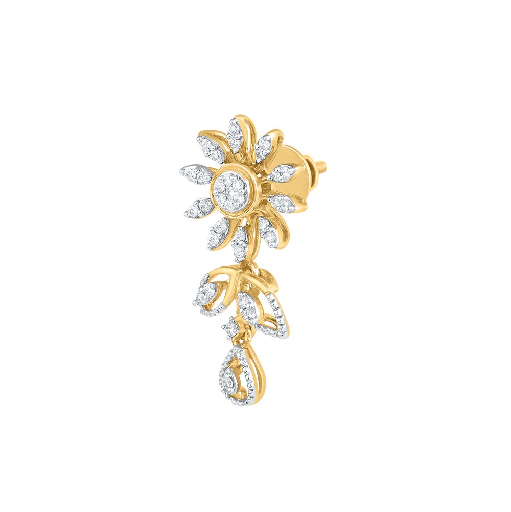 Floral Leaf Pattern Diamond Necklace Set-All Jewellery-ONS22001-D400X0C