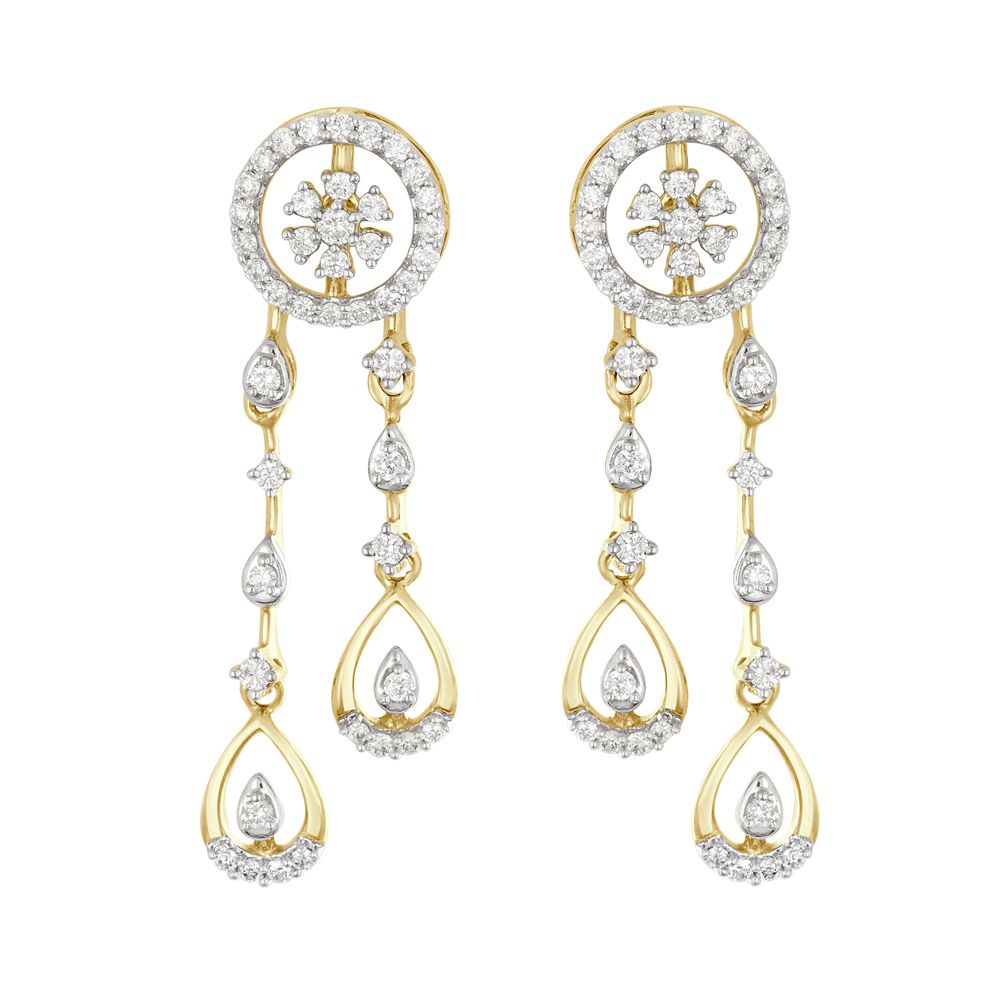 Graceful Gold Danglers-All Jewellery-OSE22008-D400X0C