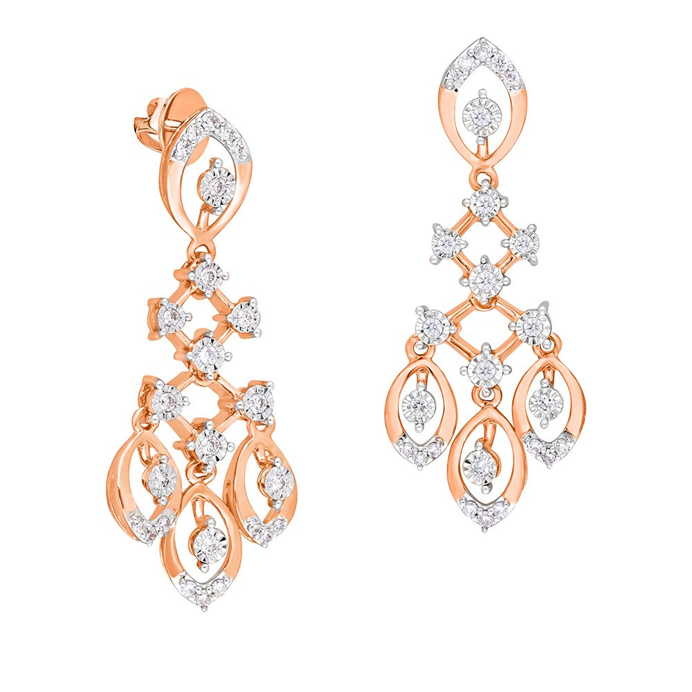 Classy  Gold and Diamond Earrings-All Jewellery-OSE22009-D300X0B