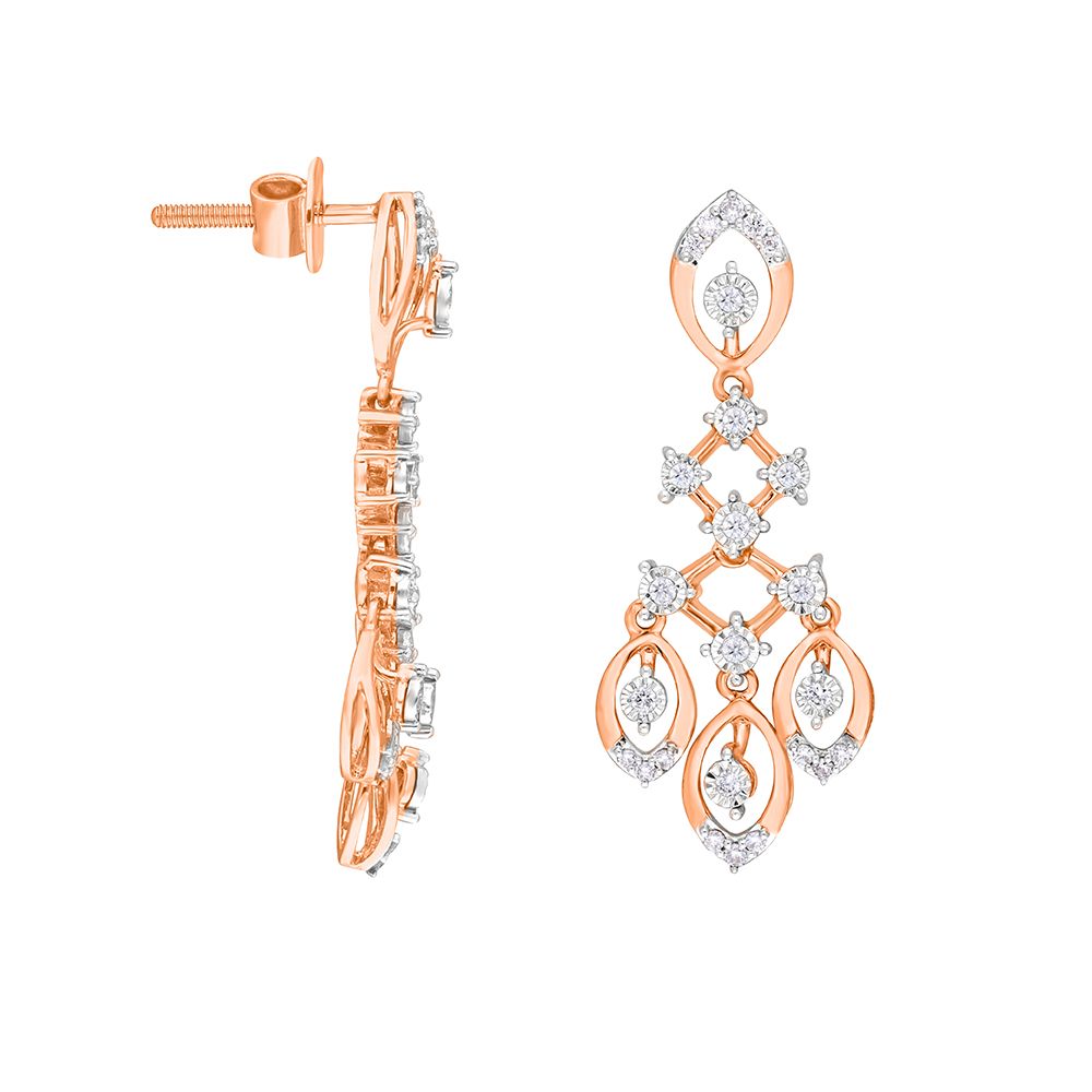 Classy  Gold and Diamond Earrings-All Jewellery-OSE22009-D300X0B